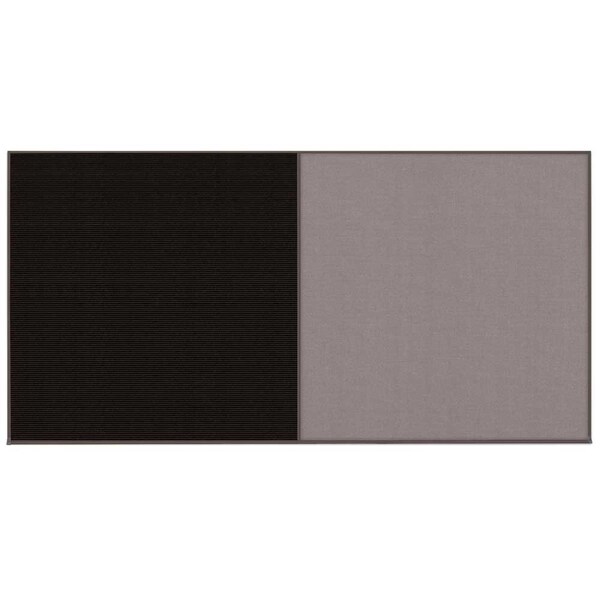 United Visual Products Enclosed Corkboard, 1 Door, 72"x36", 4" Fra UV3411-BLACK-FORBO - main
